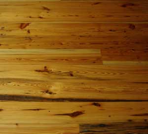 Antique Heart Pine Flooring  with High Gloss Finish