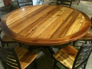 Large diameter heart pine table