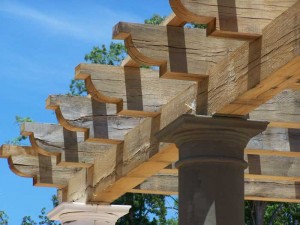 White Oak Beams used in Pergola